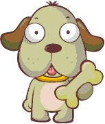Dog on bone phone
